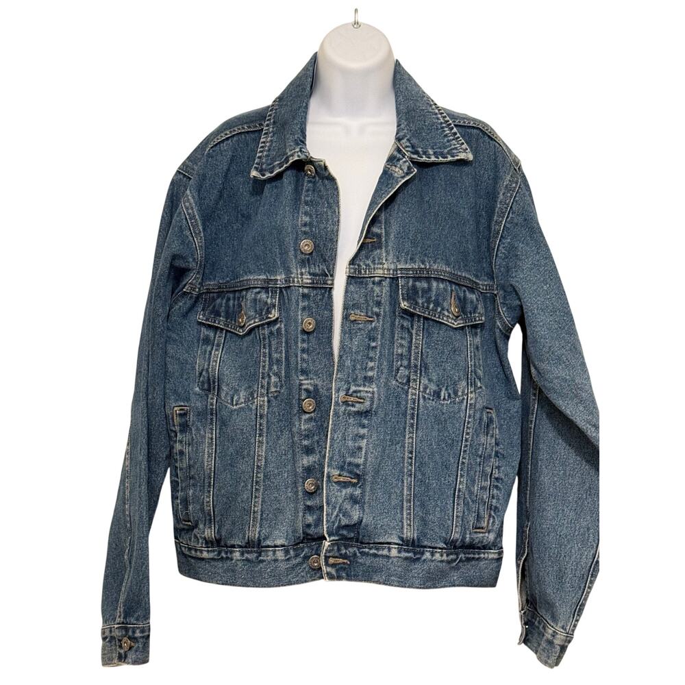 Wrangler Hero Mens Denim Trucker Jacket Size M Blue Western Americana